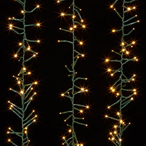 Christmas Lights - LED indoor / outdoor cluster lights on green wire measures 10'