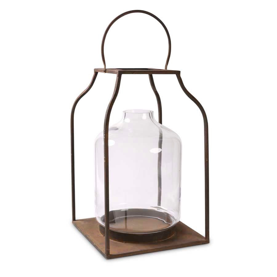 Lantern - Bronze w/Glass Hurricane