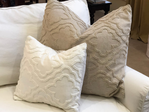 Pillow White Linen and Chenille