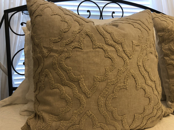 Pillow - Oatmeal Linen and Chenille