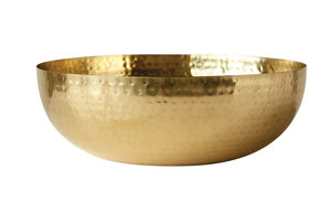 Home Accessories - Round Metal Bowl with Brass Finish