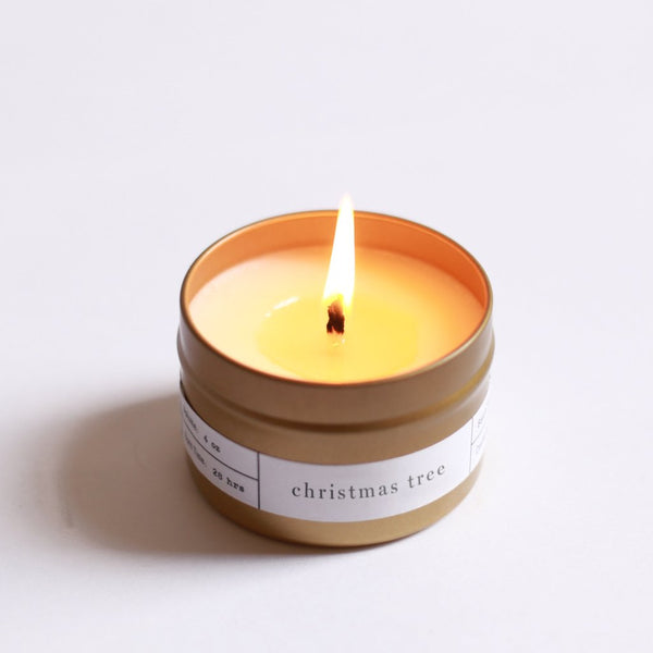 Candle - Christmas Tree Gold Travel Candle by Brooklyn Candle Studio